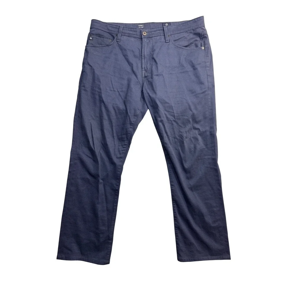 AG Adriano Goldschmied Everett Slim Straight Blue Textured Pants 36x34 (39x28.5)